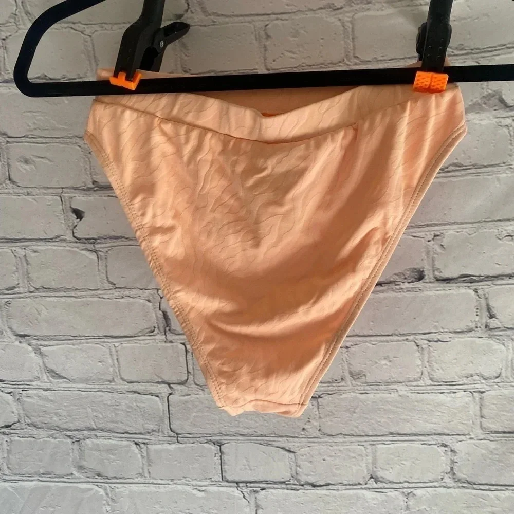 5/$20 Women’s Cabana Del Sol Light Neon Orange High Waisted Bikini Bottom Medium
